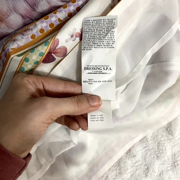 Roberto Cavalli Class White Purple Floral Split Neck Sleeveless Shift Dress 8 - Picture 7 of 10